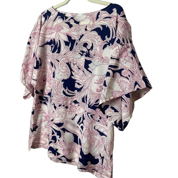 Talbots Tunic Top Silk Blend Medium Lagenlook Lightweight Kimono Sleeve *no belt - Picture 6 of 11
